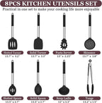 TeamFar Kitchen Utensils Set of 8, Silicone Utensils Kitchen Tools Set - Image 2