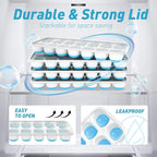 ChefAide Ice Cube Tray with Lid, 4 Packs 56 Cubes Durable Stackable Ice Cube - Image 7