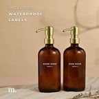 MaisoNovo Soap Dispenser 2-Piece Set | 16.9oz Amber Bottles - Image 6