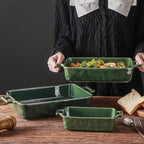 VICRAYS Ceramic Bakeware Set, Porcelain Rectangular Baking Dish, Baking Pan - Image 3