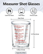 Shot Glasses Measuring Cup Set 2PACK Espresso Shot Glasses Liquid Heavy Glass - Image 2