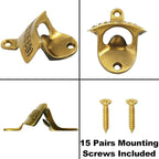 15 PCS Aged Gold Bottle Opener Wall Mounted Beer Cap Opener Mountable Bulk - Image 5