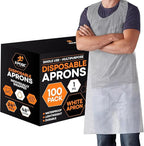 Xpose Safety 100 White Plastic Disposable Aprons by XposeSafety