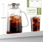 2 Pack Glass Pitcher with Lid and Handle - Image 2