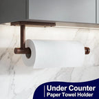 Wooden Paper Towel Holder for Kitchen, Adhesive Acacia Wood Paper Towel Holders - Image 3
