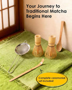 Bamboo Matcha Whisk Set with 2-pack 100% Natural Bamboo matcha Whisk, Tea Scoop - Image 7