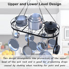 33' Oval Pan Rack Hanging, Heavy Duty Ceiling Pot Rack - Image 5