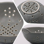 Matte Glaze Ceramic Berry Colander Bowl - Image 2
