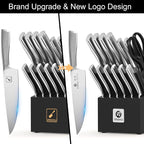 imarku Knife Block Set, Kitchen Knife Set Black, Dishwasher Safe, Build-in - Image 6