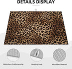 Brown Leopard Dish Drying Mat Black Cheetah Skin Wild Animal Print Drying Rack - Image 2