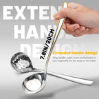 2Pcs Small Ladle and Slotted Spoon, Heavy Duty 304 Stainless Steel Gravy Ladle - Image 4