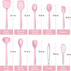 E-far Pink Silicone Cooking Utensils Set, 10-Piece Kitchen Utensil Set - Image 2