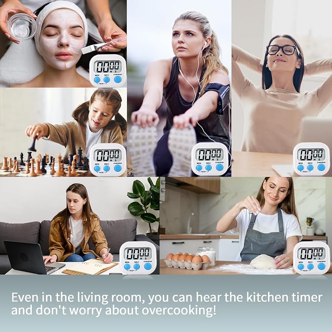 4 Pack Digital Kitchen Timer Magnetic Digital Timer - Image 7