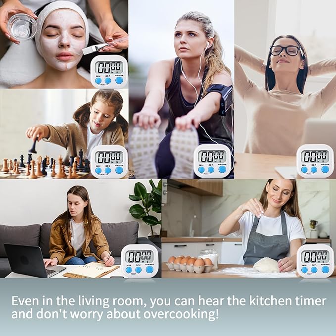 4 Pack Digital Kitchen Timer Magnetic Digital Timer - Image 7