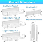 Magnetic Spice Rack for Refrigerator, 5 Pack Magnetic Fridge Organizer Shelves - Image 2