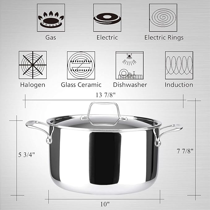 Duxtop 6.5 Quart Stainless Steel Stock Pot - Image 5