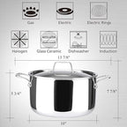 Duxtop 6.5 Quart Stainless Steel Stock Pot - Image 5