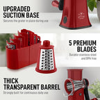 Zulay Kitchen Rotary Cheese Grater 5 Blade Cheese Shredder - Image 7
