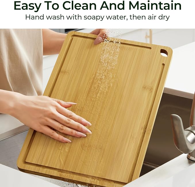 Keechee 4-Pcs Natural Wood Cutting Board Set Kitchen Tools - Image 7