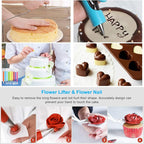 Cake Decorating Supplies, Cake Rotating Turntable, 48 Piping Icing Tips - Image 4