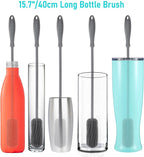 15.7" Silicone Bottle Brush, ddLUCK Water Bottle Cleaner Brush - Image 7