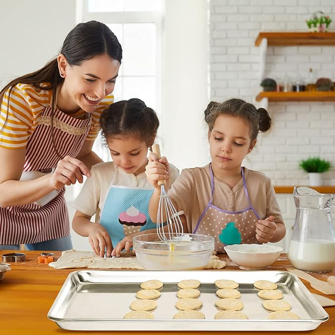 KITCHENATICS Quarter Sheet Baking Pans, 1060 Solid Aluminum Cookie Sheet Set - Image 6