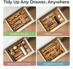 Carbonized Bamboo Kitchen Drawer Organizer, 8 Slots Silverware Organizer - Image 8
