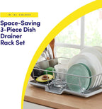 Space-Saving 3-Piece Dish Drainer Rack Set - Image 2