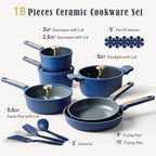 CAROTE Ceramic Cookwar Set, Pots and Pan Set Non Stick 18 Piece, Cookware Set - Image 2
