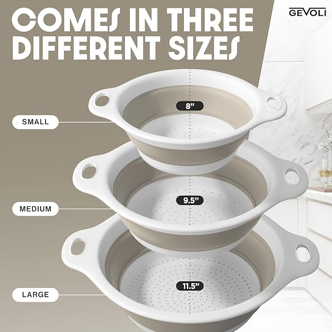 Gevoli Collapsible Colanders Food Strainers - Image 3