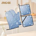 Winter Snowflakes Oven Mitts and Heat Resistant Pads - Image 2