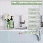 14 Oz Black Pump Glass Soap Dispenser, - Image 5
