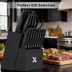 XANAPON 19-Piece Black Kitchen Knife Set - Image 5
