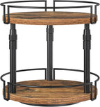 HOOBRO Lazy Susan Organizer Spice Rack, 2-Tier Height Adjustable Rotating Spice by HOOBRO