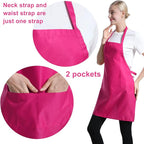 12 Pcs Bib Bulk Hot Pink Aprons - Image 2