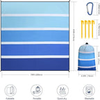 WIWIGO Beach Blanket Waterproof Sandproof Beach Mat 79" X 83"/10'x9'for 2-8 - Image 2