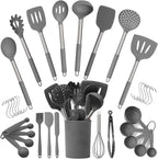 Silicone Kitchen Utensils Set 34 Pieces 450 °F Heat Resistant by CulinaryCouture