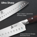 DDF iohEF Kitchen Knife 7 inch Chef Knife Professinal Santoku Knife, Japanese - Image 2
