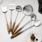 6 Pcs Cooking Utensils Set 304 Stainlss Steel Kitchen Utensils Set Heat - Image 6