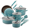 Rachael Ray Cucina Nonstick Cookware Pots and Pans Set, 12 Piece, Agave Blue by RachaelRayKitchenware