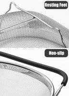 Fine Mesh Colander Over The Sink 6 Quart Stainless Steel Strainer Basket & - Image 4
