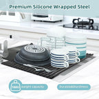 Ohuhu Over The Sink Dish Drying Rack, 20.5" W x 13.1" L Rolling Dish Drainer - Image 9