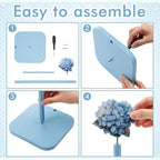 Leinuosen Blue Hydrangea Coquettish Cute Hydrangea Wooden Paper Towel Holder - Image 3