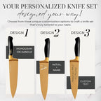 Personalized Black and Gold Knife Set - Image 2