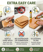 Greener Chef Luxury XL Bamboo Cutting Board Set of 3 - Image 8