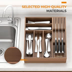 TIOPGHAD Small-Bamboo-Silverware-Drawer-Organizer, Expandable Utensil Kitchen - Image 6