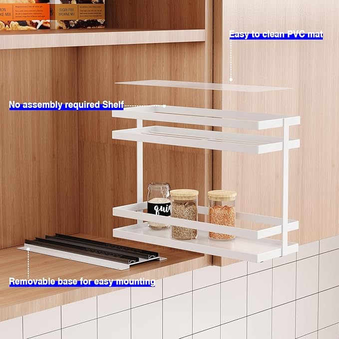 Mustorn 2 Pack Pull Out Spice Rack Organizer - Image 7