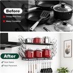 Housolution Pot Rack Wall Mounted, 3 Level Height Adjustable, 2 Tier Heavy Duty - Image 5