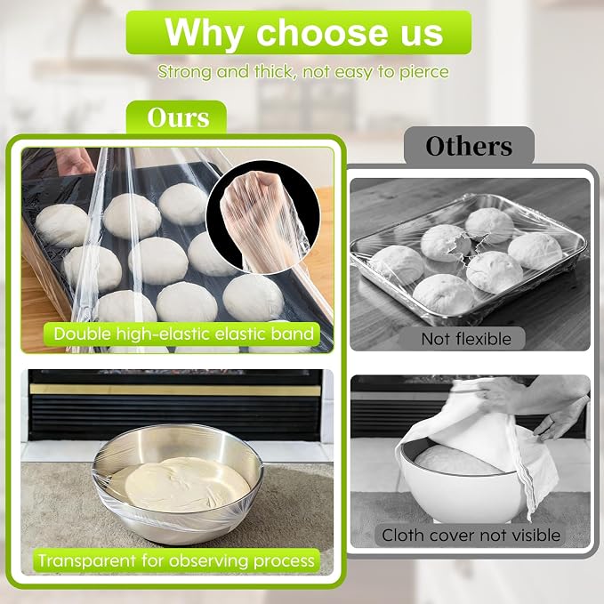 100pcs Extra Large Bowl Covers For Bread Proofing, Fits baking pans up to 13x18 - Image 4
