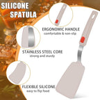 Beijiyi Silicone Spatula Turner Set of 3, 600°F Heat Resistant Nonstick Turner - Image 5